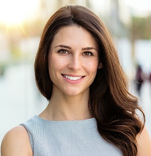 brunette woman smiling